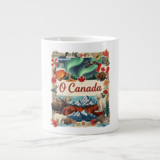 O Canada Collage – Vintage Patriottisch  Grote Koffiekop