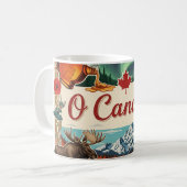 O Canada Collage – Vintage Patriottisch  Koffiemok (Voorkant links)