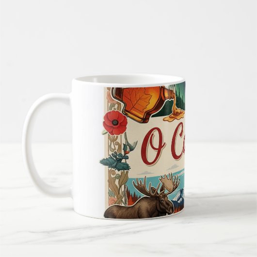 O Canada Collage – Vintage Patriottisch  Koffiemok (Links)