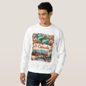O Canada Collage – Vintage Patriottisch T-Shirt (Voorkant volledig)