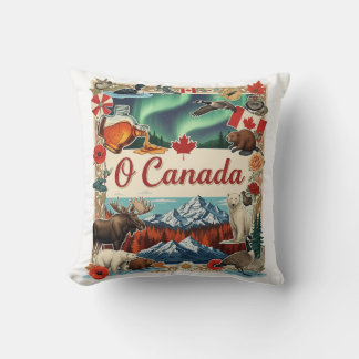 O Canada Collage – Vintage Patriottische T-Shirt Kussen