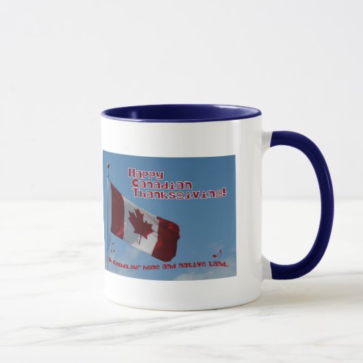 O Canada... Happy Thanksgiving-vlag Mok (Rechts)