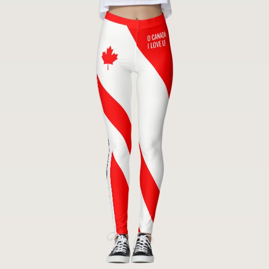 O Canada ik hou van je (met stromend hart) Leggings (Voorkant)