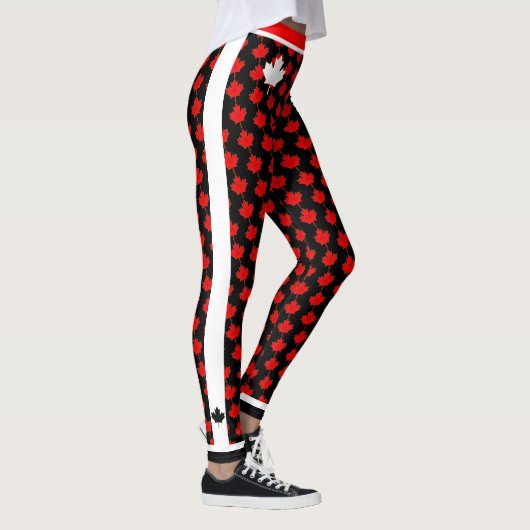 O Canada Maple Leaf op (uw kleur) Leggings (Rechts)