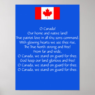 O Canada National Anthem Poster