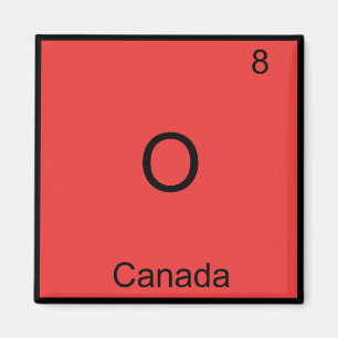 O - Canada Scheikunde Element Symbool Grappig Magneet