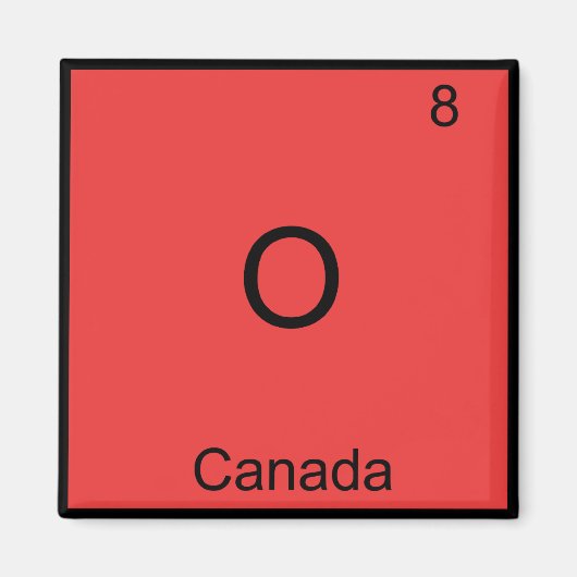 O - Canada Scheikunde Element Symbool Grappig Magneet (Voorkant)
