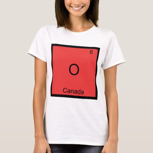 O - Canada Scheikunde Element Symbool Grappig T-shirt (Voorkant)