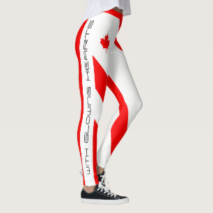 O Canada waar ik van hou (met gloeiende harten) Leggings