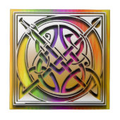 O Celtic Rainbow Custom Monogram Tile Tegeltje (Voorkant)