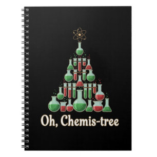 O Chemis-boom Moppige Wetenschap Scheikunde Kerstm Notitieboek