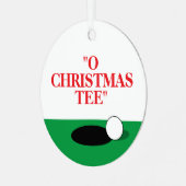 O Christmas t-shirt kerstboom ornament voor golfer (Voorkant links)