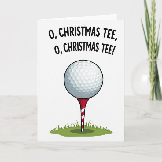 O Christmas Tee Funny Golf Card Kaart (Voorkant)