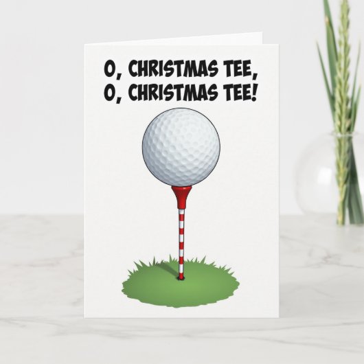 O Christmas Tee Golf Pun Card Kaart (Voorkant)