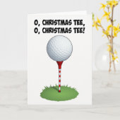 O Christmas Tee Golf Pun Card Kaart (Gele Bloem)