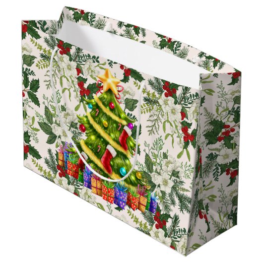 O Christmas Tree Large Gift Bag Groot Cadeauzakje (Achterkant Gekanteld)