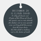 O Clavis David Sleutel van David Advent-versiering Metalen Ornament (Achterkant)