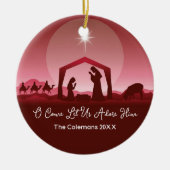 O Come Let Us Adore Him Nativity Scene Christmas Keramisch Ornament (Voorkant)