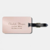 o Confetti, Roos goudpenseel Roze vlammen Bagagelabel (Achterkant horizontaal)