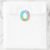 "O" Cute Letter - Underwater Sea Creature  Vierkante Sticker (Tas)