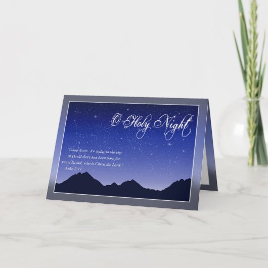 O de Heilige Kerstkaart van de Nacht Feestdagen Kaart (Voorkant)