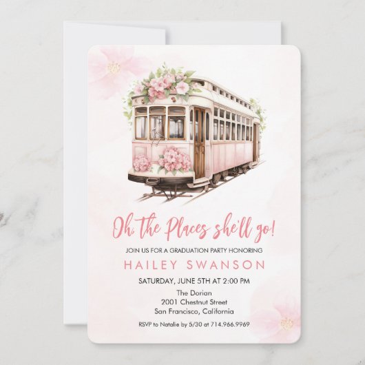 O de plaatsen waar ze heen gaat Uitnodiging (Voorkant)