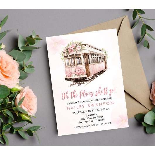 O de plaatsen waar ze zal gaan uitnodiging