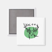 O Dear O Dear Green Minimal Modern Design Magneet (Voorkant / Achterkant)