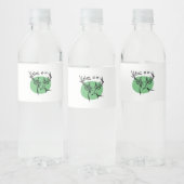 O Dear O Dear Green Minimal Modern Design  Waterfles Etiket (Flessen)
