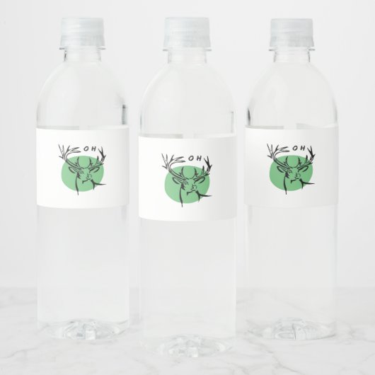 O Dear O Dear Green Minimal Modern Design  Waterfles Etiket (Flessen)