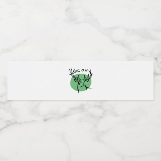 O Dear O Dear Green Minimal Modern Design  Waterfles Etiket (Enkel label)