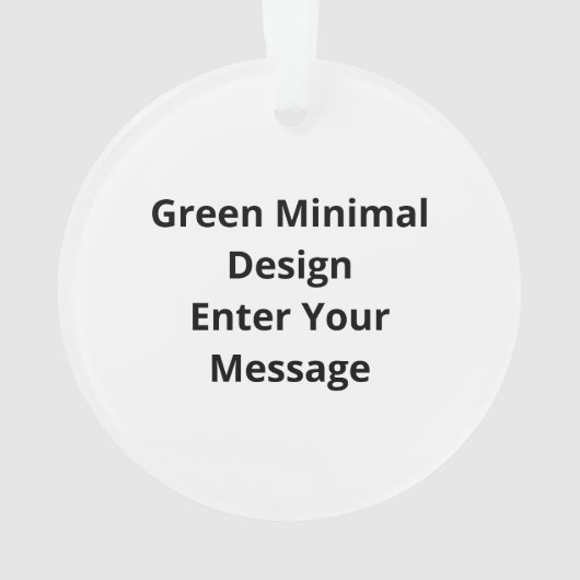 O Dear O Dear Green Minimal ModernAcrylic Ornament (achterkant)