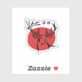 O Dear O Dear Red Retro Classic Design  Sticker (Vel)