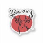 O Dear O Dear Red Retro Classic Design Sticker (Voorkant)