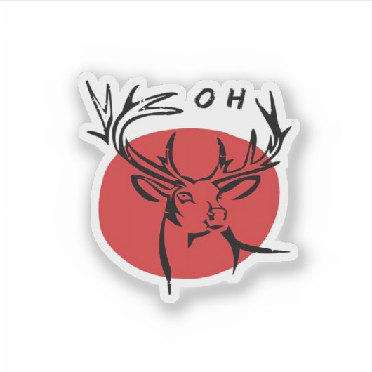 O Dear O Dear Red Retro Classic Design  Sticker (Voorkant)