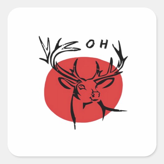 O Dear O Dear Red Retro Classic Design Vierkante Sticker (Voorkant)