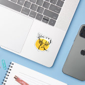 O Dear O Dear Yellow Artistic Style  Sticker (Laptop met iPhone)