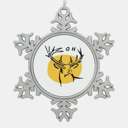 O Dear O Dear Yellow Artistic Style Tin Sneeuwvlok Ornament (Voorkant)