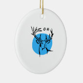 O Dear Oh Dear Blue Whimsical Aesthetic Keramisch Ornament (Rechts)