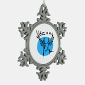 O Dear Oh Dear Blue Whimsical Aesthetic  Tin Sneeuwvlok Ornament (Links)