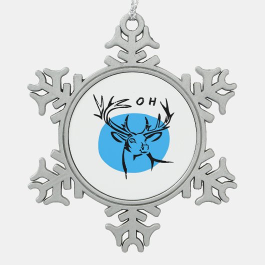 O Dear Oh Dear Blue Whimsical Aesthetic  Tin Sneeuwvlok Ornament (Voorkant)