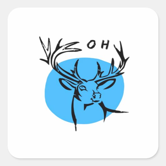 O Dear Oh Dear Blue Whimsical Aesthetic  Vierkante Sticker (Voorkant)