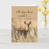 O Deer hoe kon ik je verjaardag vergeten Kaart (Gele Bloem)