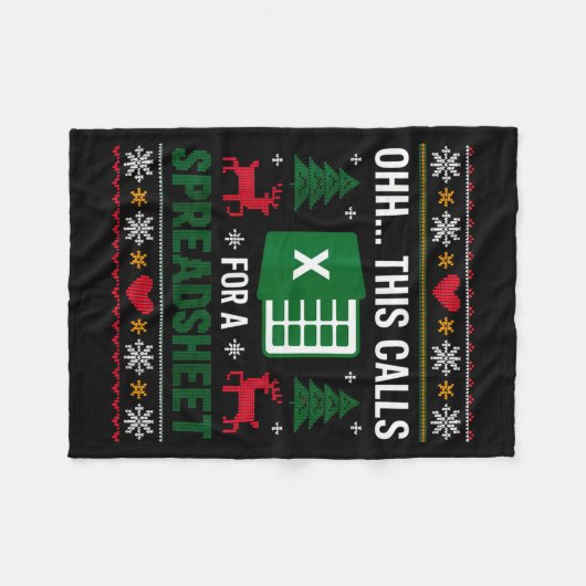 O Dit Roept Om Een Spreadsheet Kerst Fleece Deken (Voorkant (Horizontaal))