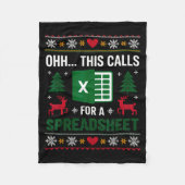 O Dit Roept Om Een Spreadsheet Kerst Fleece Deken (Voorkant)
