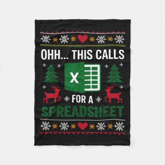 O Dit Roept Om Een Spreadsheet Kerst Fleece Deken (Voorkant)