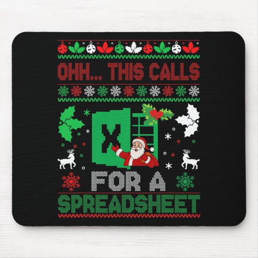 O Dit Roept Om Een Spreadsheet Kerst Trui Muismat (Voorkant)