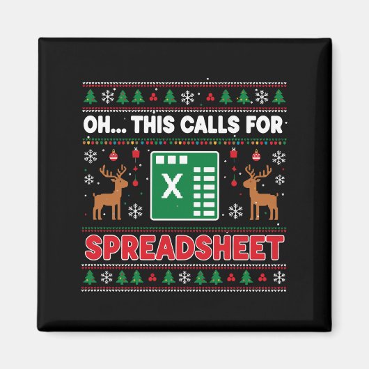 O Dit Roept Om Een Spreadsheet Kersttrui Magneet (Voorkant)