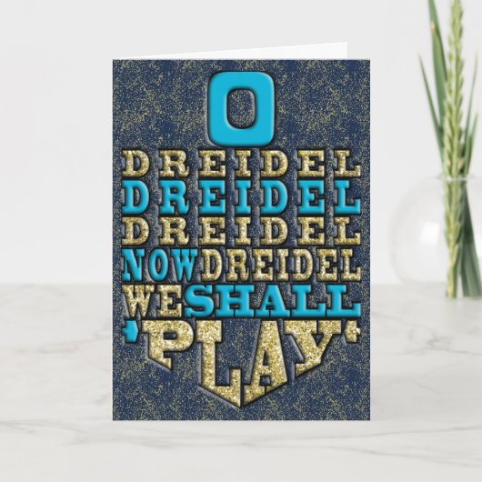 "O Dreidel" Hanukkah Kaart w Envelope (Voorkant)