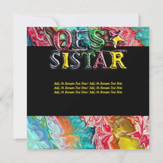 O.E.S. SISTAR KAART (Achterkant)